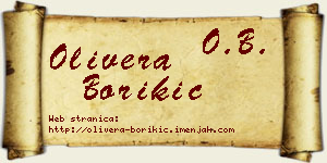 Olivera Borikić vizit kartica